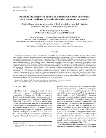 Palatabilidad y composición química de alimentos consumidos en ...