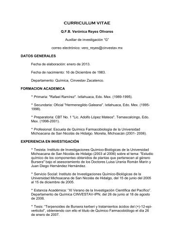 Curriculum vitae - Nathan.cinvestav.mx - Cinvestav