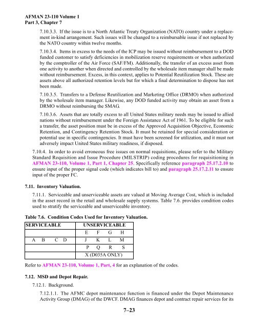 Material support division, working capital fund - Air Force Link