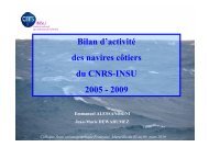 Bilan d'activité des navires côtiers du CNRS-INSU 2005 ... - Colloques