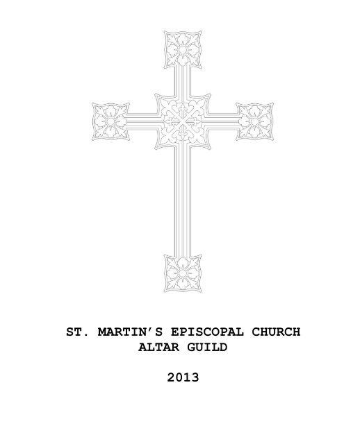 Altar Guild Handbook - St. Martin's Episcopal Church