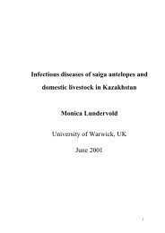 Infectious diseases of saiga antelopes and domestic livestock in ...