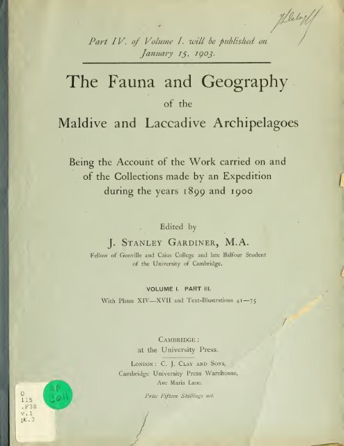 The fauna and geography of the Maldive and Laccadive ...