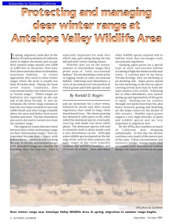 Antelope Valley Wildlife Area Deer Management - California ...