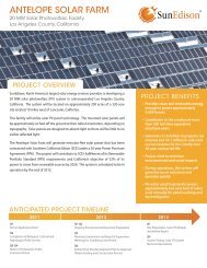 ANTELOPE SOLAR FARM - SunEdison