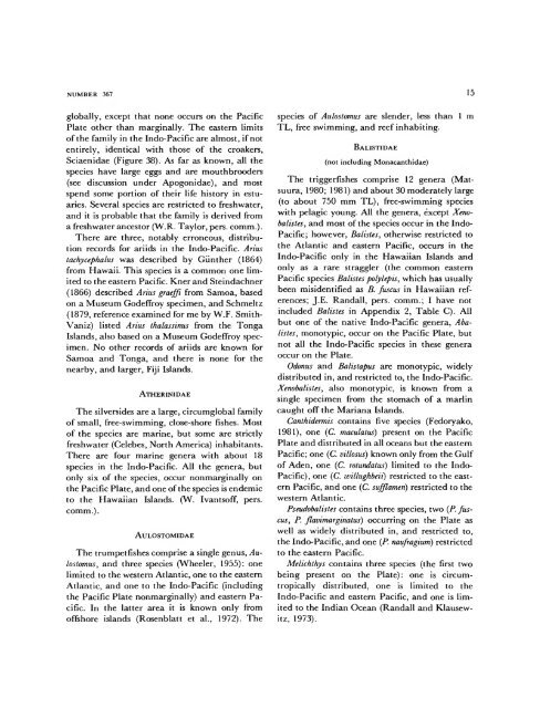 Pacific Plate Biogeography, with Special Reference to Shorefishes