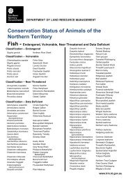 Conservation Status of Animals of the Northern Territory Fish
