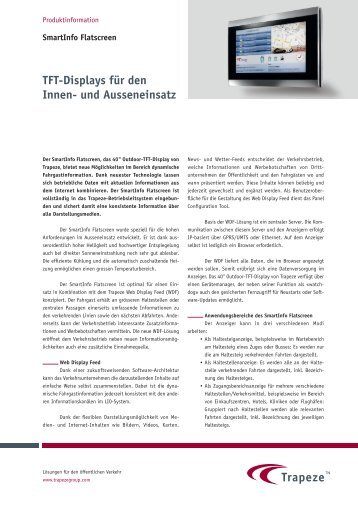 TFT-Displays für den Innen- und Ausseneinsatz - Trapeze