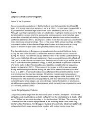 Crabs Dungeness Crab (Cancer magister) Status of the Population ...