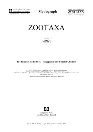 Zootaxa, The Fishes of the Red Sea—Reappraisal and Updated ...