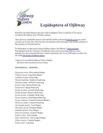 Lepidoptera of Ojibway