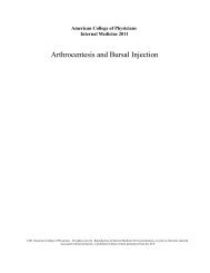 Arthrocentesis and Bursal Injection - American College of Physicians