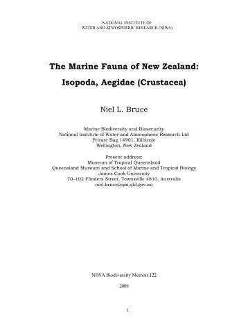 The Marine Fauna of New Zealand: Isopoda, Aegidae (Crustacea)