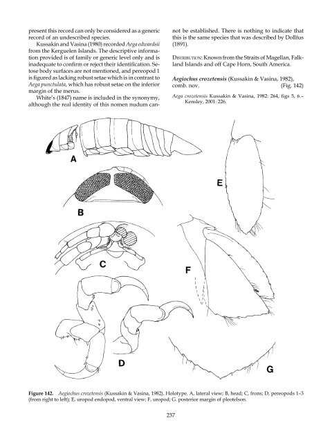 The Marine Fauna of New Zealand: Isopoda, Aegidae (Crustacea)