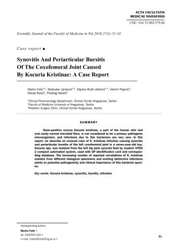 Synovitis And Periarticular Bursitis Of The Coxofemoral Joint ...
