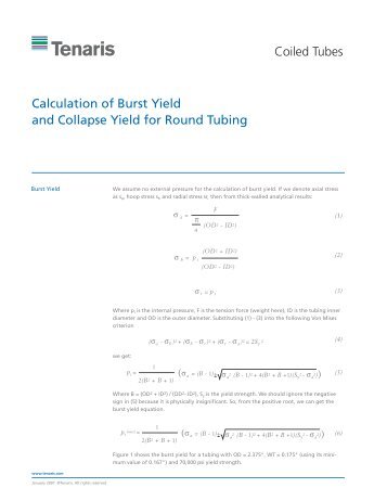 Calculation of Burst Yield and Collapse Yield for Round ... - Tenaris