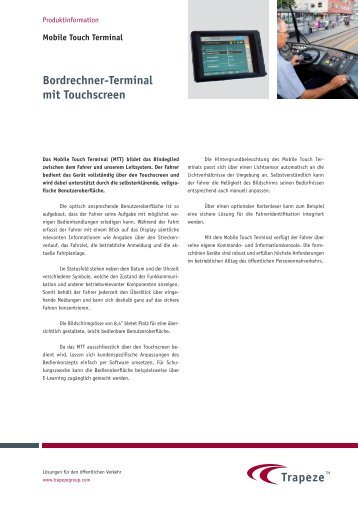 Bordrechner-Terminal mit Touchscreen - Trapeze