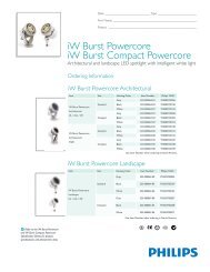 iW Burst Powercore How To Order Specification Sheet - Color Kinetics