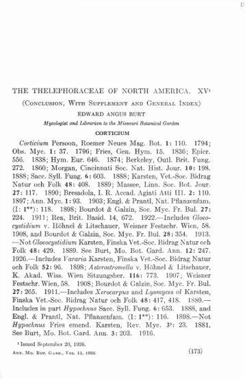 The Thelephoraceae of North America. XV. - MykoWeb