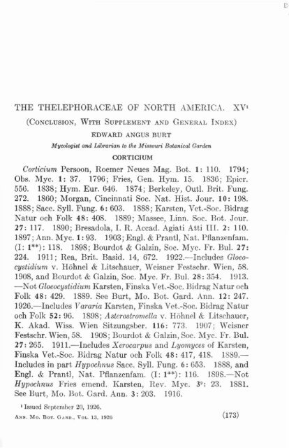 The Thelephoraceae of North America. XV. - MykoWeb