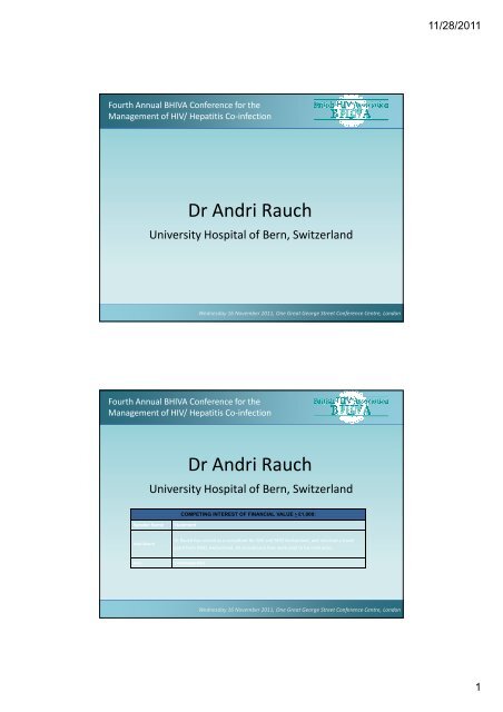 Dr Andri Rauch Dr Andri Rauch - BHIVA