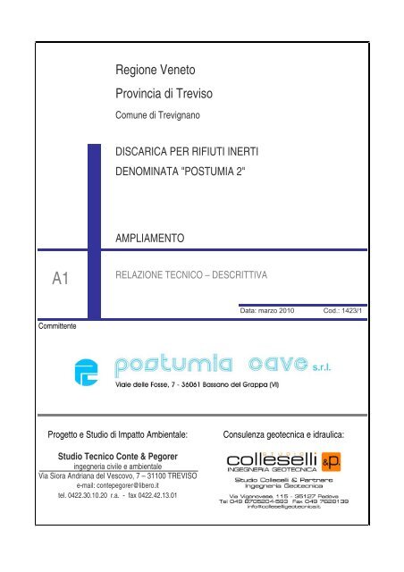 Relazione tecnica descrittiva - Provincia di Treviso