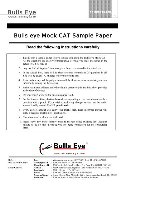 Download Sample Paper - Bulls Eye