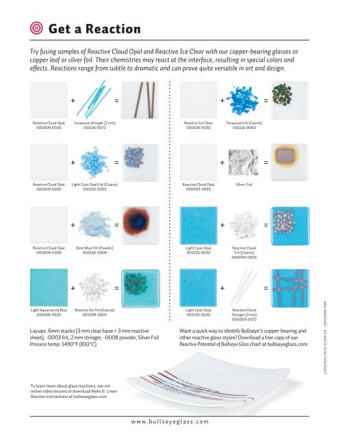 Bullseye Glass Reaction Chart