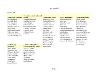 GRUPA A/C Evolutionary linguistics Language and society Bullshit ...