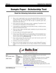 Sample Paper - Scholarship Test - Bulls Eye