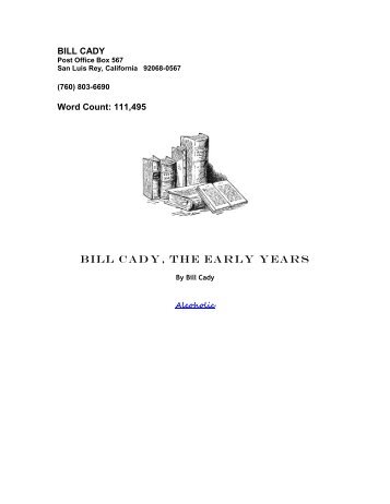 BILL CADY Word Count: 149,227 - At My Friend's Place