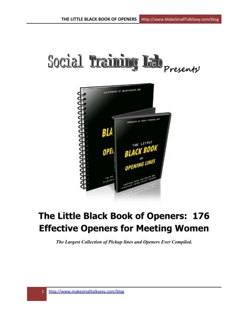 The Little Black Book Of Openers Social Training Lab