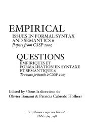 empirical - issues in formal syntax and semantics 6 - CSSP - CNRS