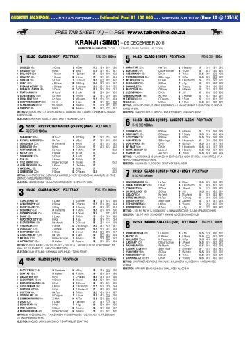 TABSHEET A 1..999 - Runnerz.nl