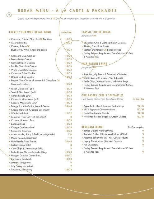 BANQUET MENU - River Rock Casino Resort