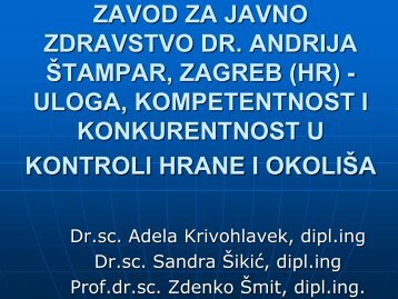 zavod za javno zdravstvo dr. andrija štampar, zagreb (hr)