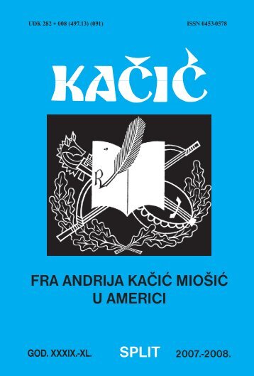 Fra Andrije Kačić Miošić u Americi - Franjevačka provincija ...