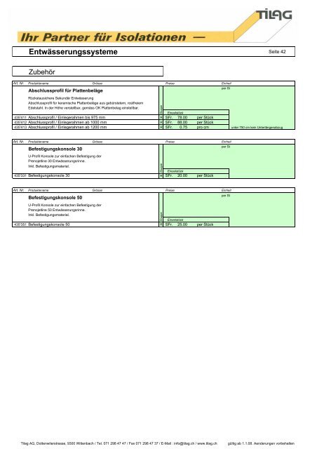 Stichwortverzeichnis A B C D - Tilag AG