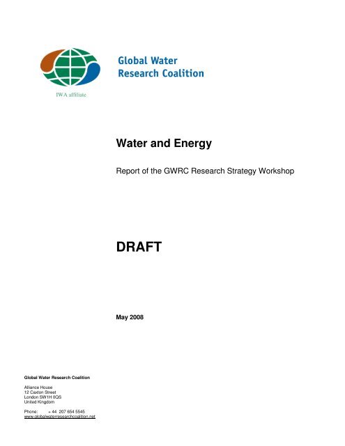 Water and Energy - Draft Report of the GWRC Research ... - IWA