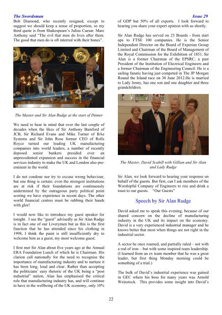 The Worshipful Company of Engineers The Swordsman Newsletter ...