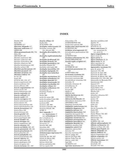 Trees of Guatemala É Index INDEX - AtlasBooks