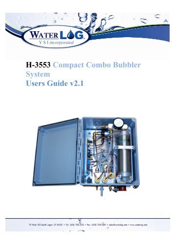 H-3553 Compact Combo Bubbler System Users Guide ... - WaterLOG