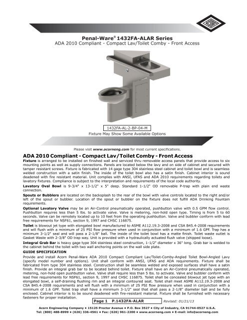 Penal-Ware 1432FA-ALAR Series - Acorn Engineering