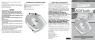 Instruction Booklet - Foot Bath with Bubbles & Heat [FB5X] - Conair