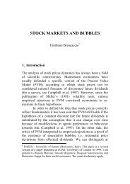 STOCK MARKETS AND BUBBLES - Emiliano Brancaccio
