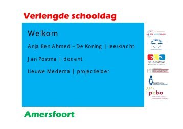 Verlengde schooldag g g Amersfoort - Onderwijstijdverlenging