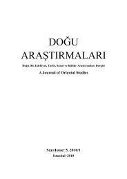 A Journal of Oriental Studies Sayı/Issue - Doğu Edebiyatı