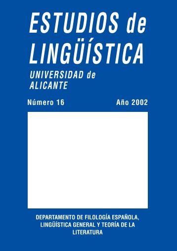 ESTUDIOS de LINGÜÍSTICA - Publicaciones de la Universidad de ...