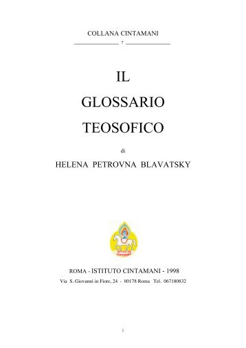 IL GLOSSARIO TEOSOFICO - scienze astratte