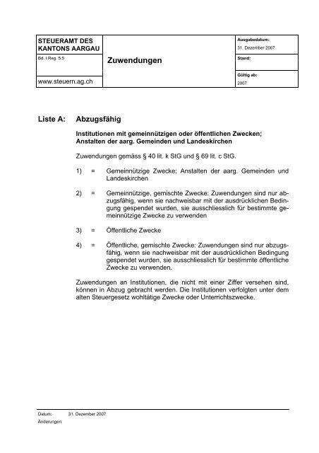 Zuwendungen - Treuhand-DB.ch GmbH